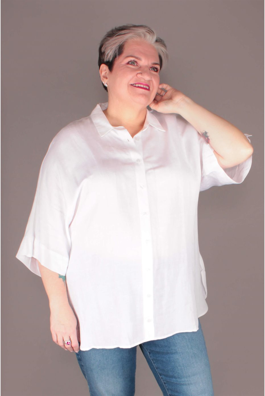 Blouse Viscose Lin Blanche